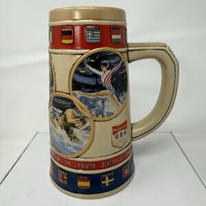 Vintage Budweiser Beer‎ Mug Stein 1988 Summer Olympics Seoul XXIV Olympiad